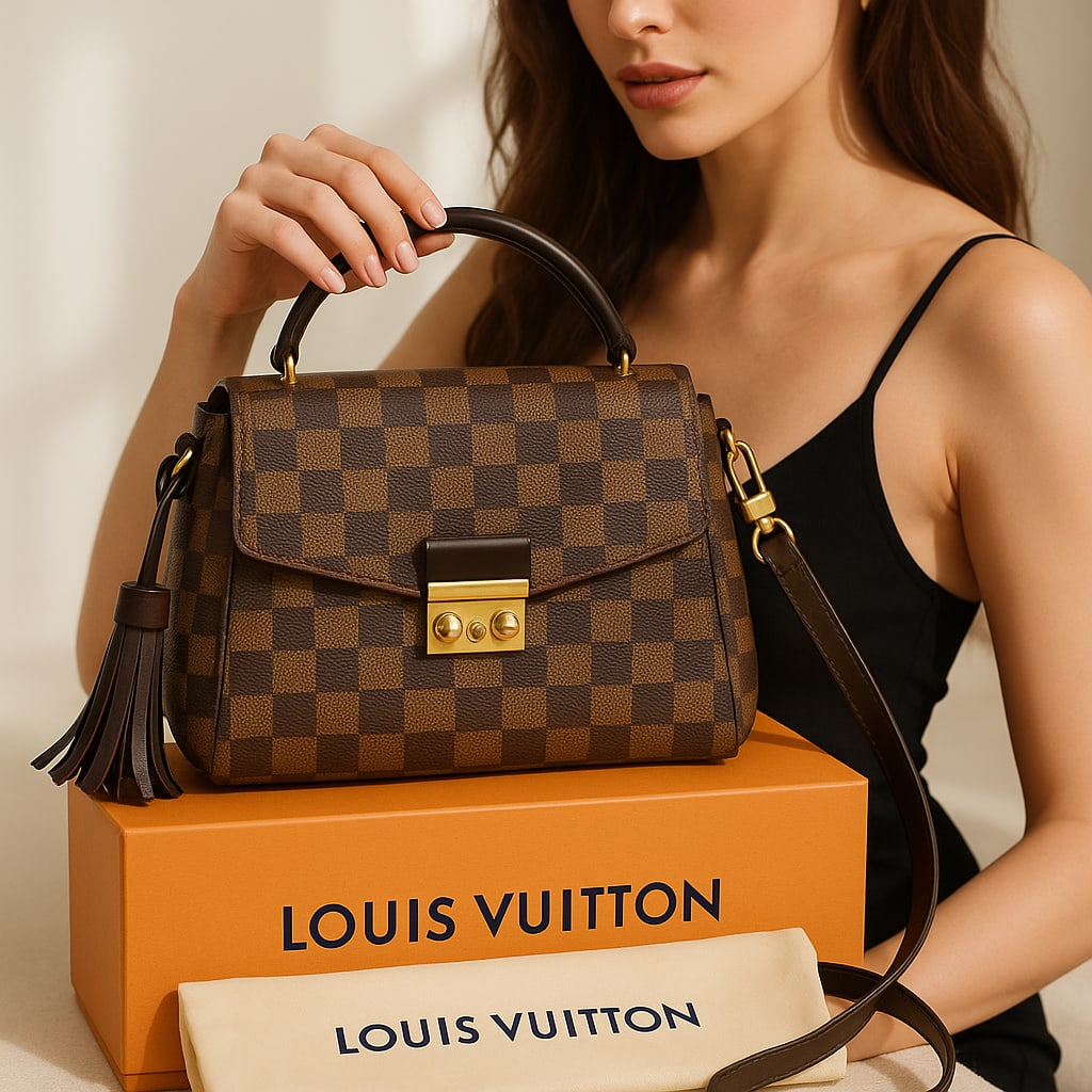 Louis Vuitton Damier Ebene Croisette Handbag