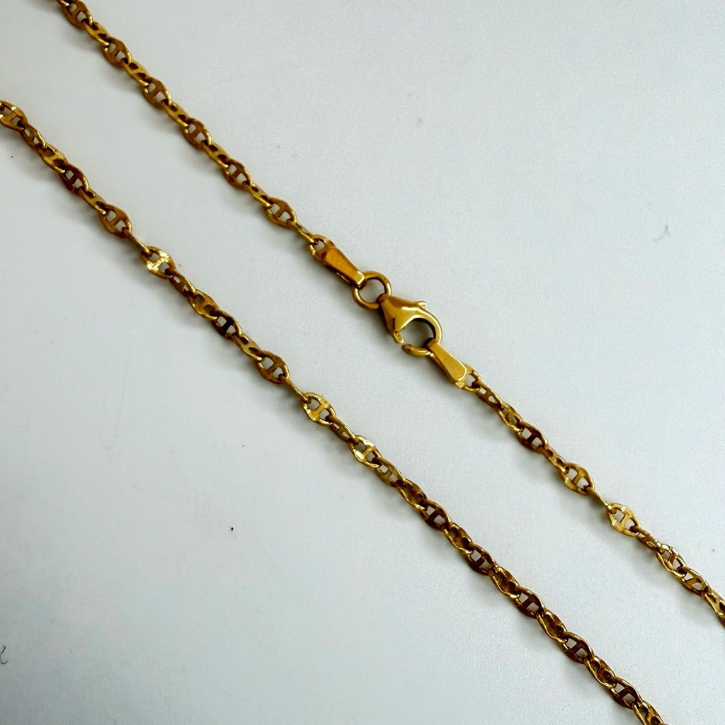 14K Yellow Gold Mariner Chain 18.5 Inch