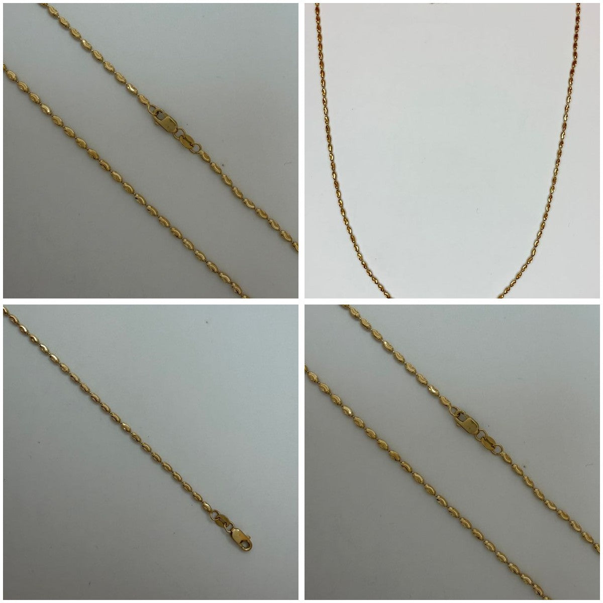 14K Gold Diamond Cut Oval-Ball Chain 18"