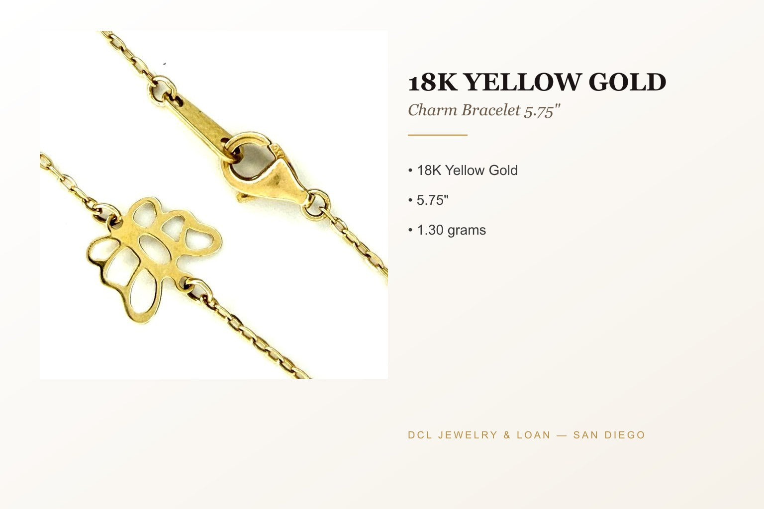 18K Yellow Gold Charm Bracelet