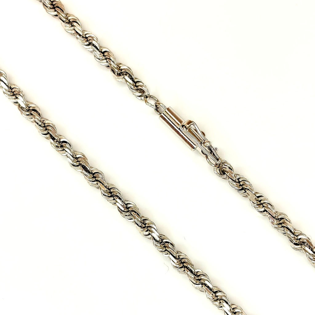 14K White Gold Rope Chain 18"