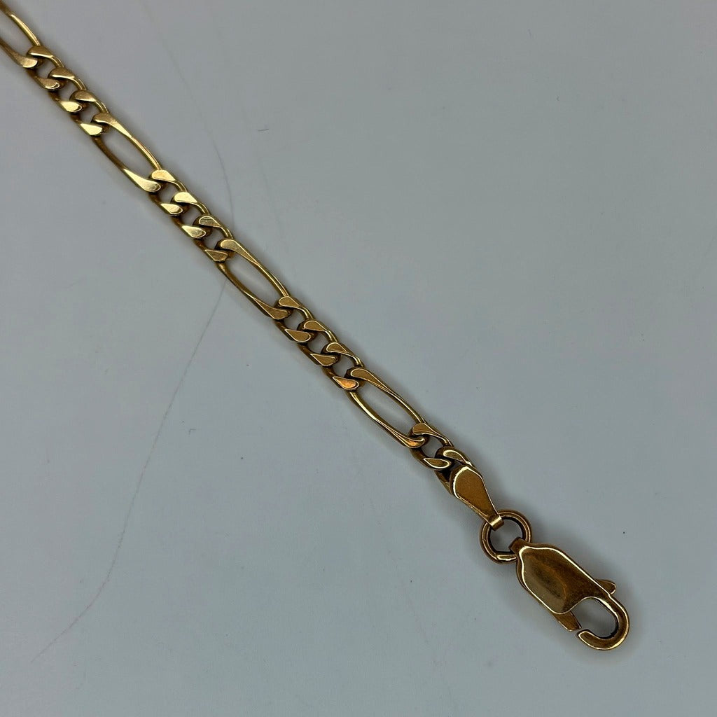 14K Yellow Gold Figaro Chain Necklace 18"