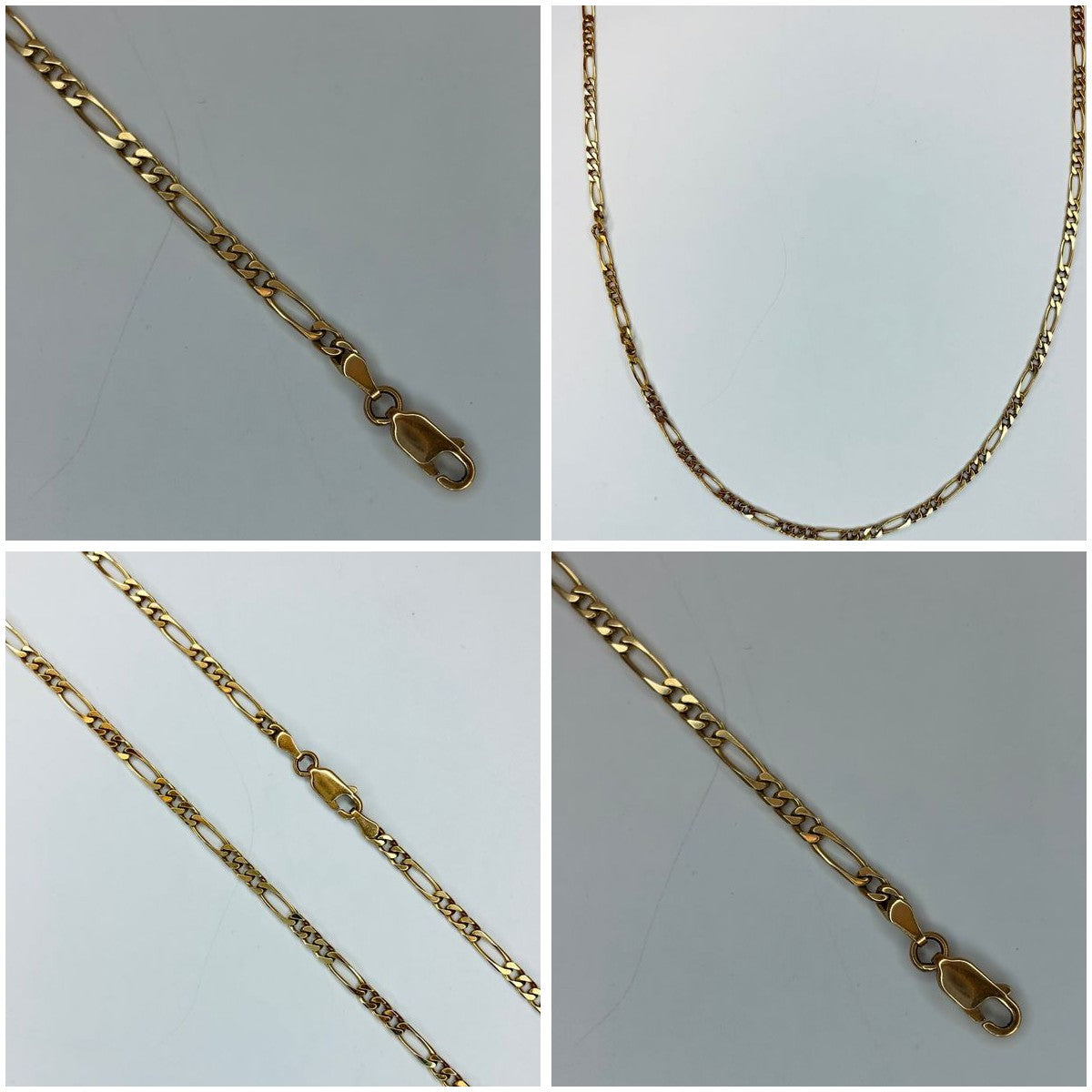 14K Yellow Gold Figaro Chain Necklace 18"