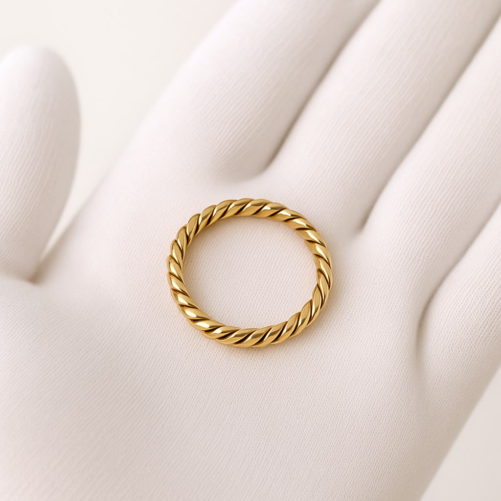 18K Yellow Gold Cuban Link Ring