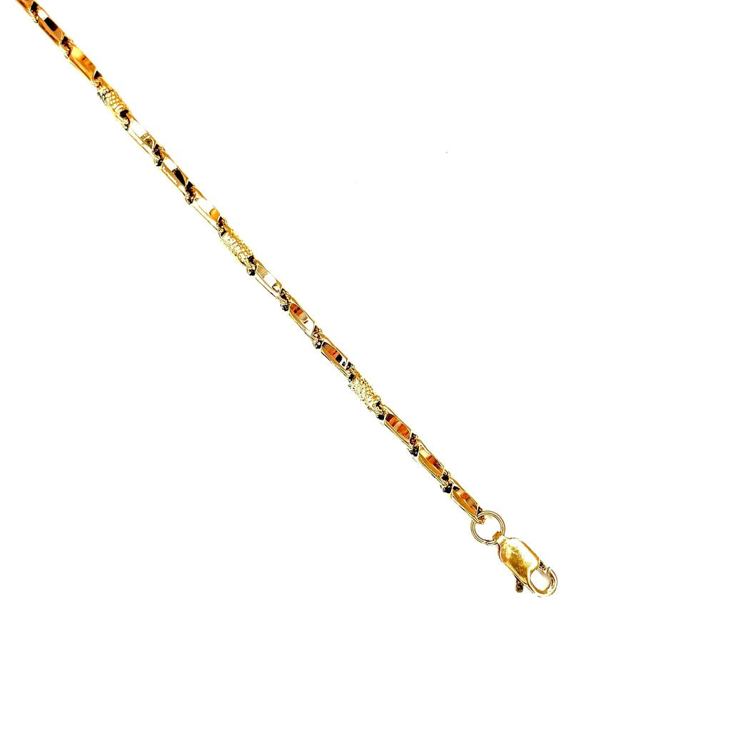 18K Gold Mirrored Bar-Link Chain 22"