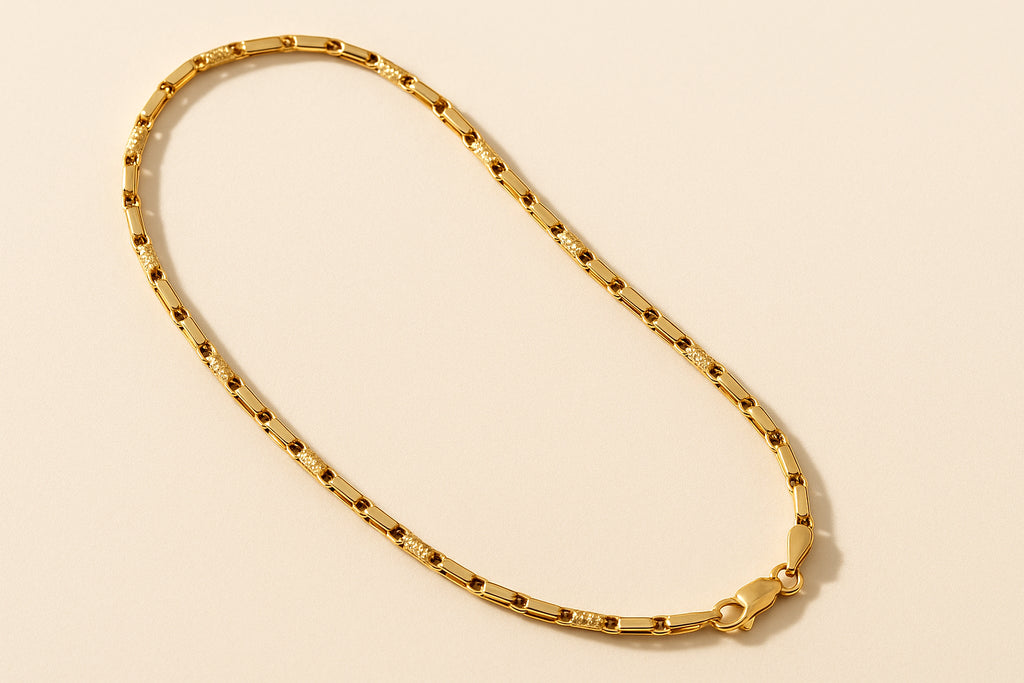 18K Gold Mirrored Bar-Link Chain 22"