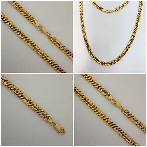 10K Yellow Gold Cuban Link Chain 22"