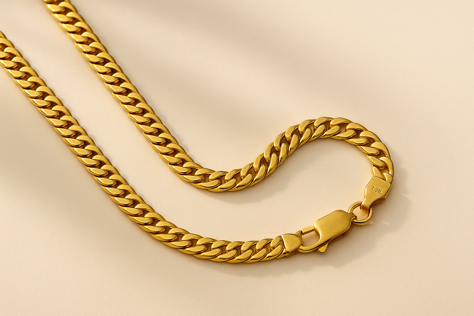 10K Yellow Gold Cuban Link Chain 22"