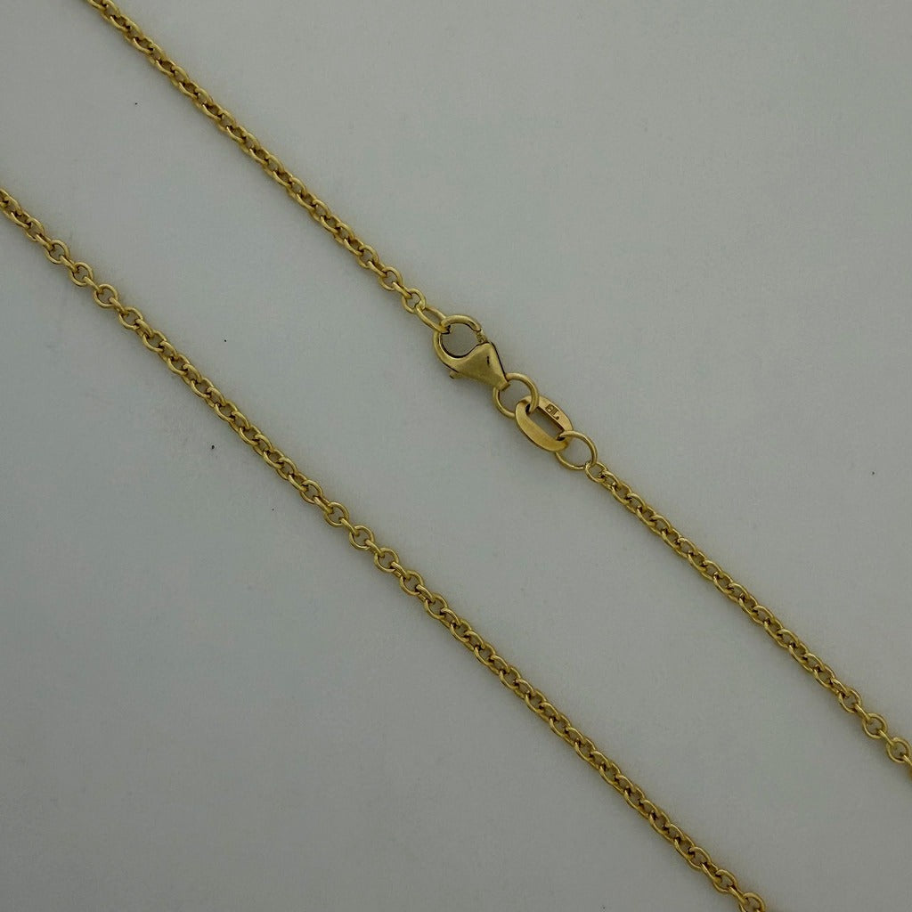 14K Yellow Gold Cable Link Chain 20 Inch