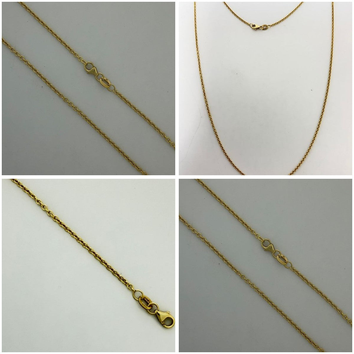 14K Yellow Gold Cable Link Chain 20 Inch