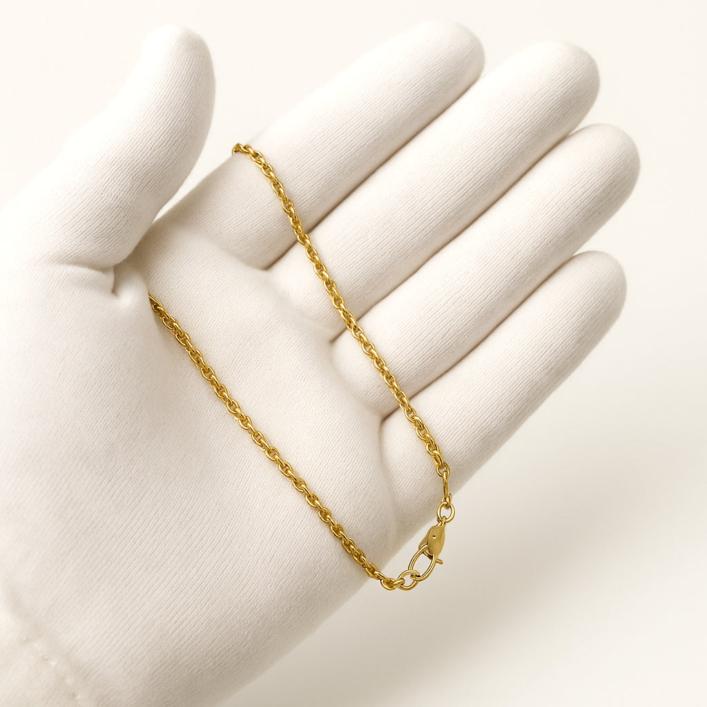 14K Yellow Gold Cable Link Chain 20 Inch