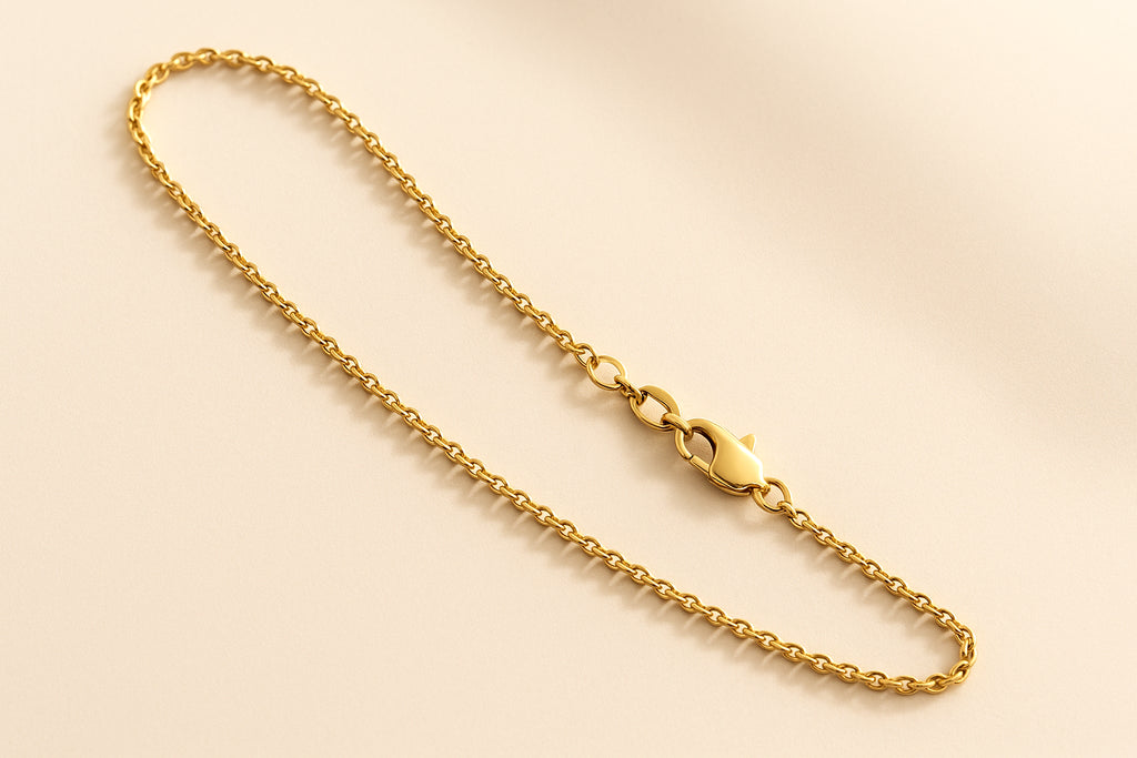 14K Yellow Gold Cable Link Chain 20 Inch