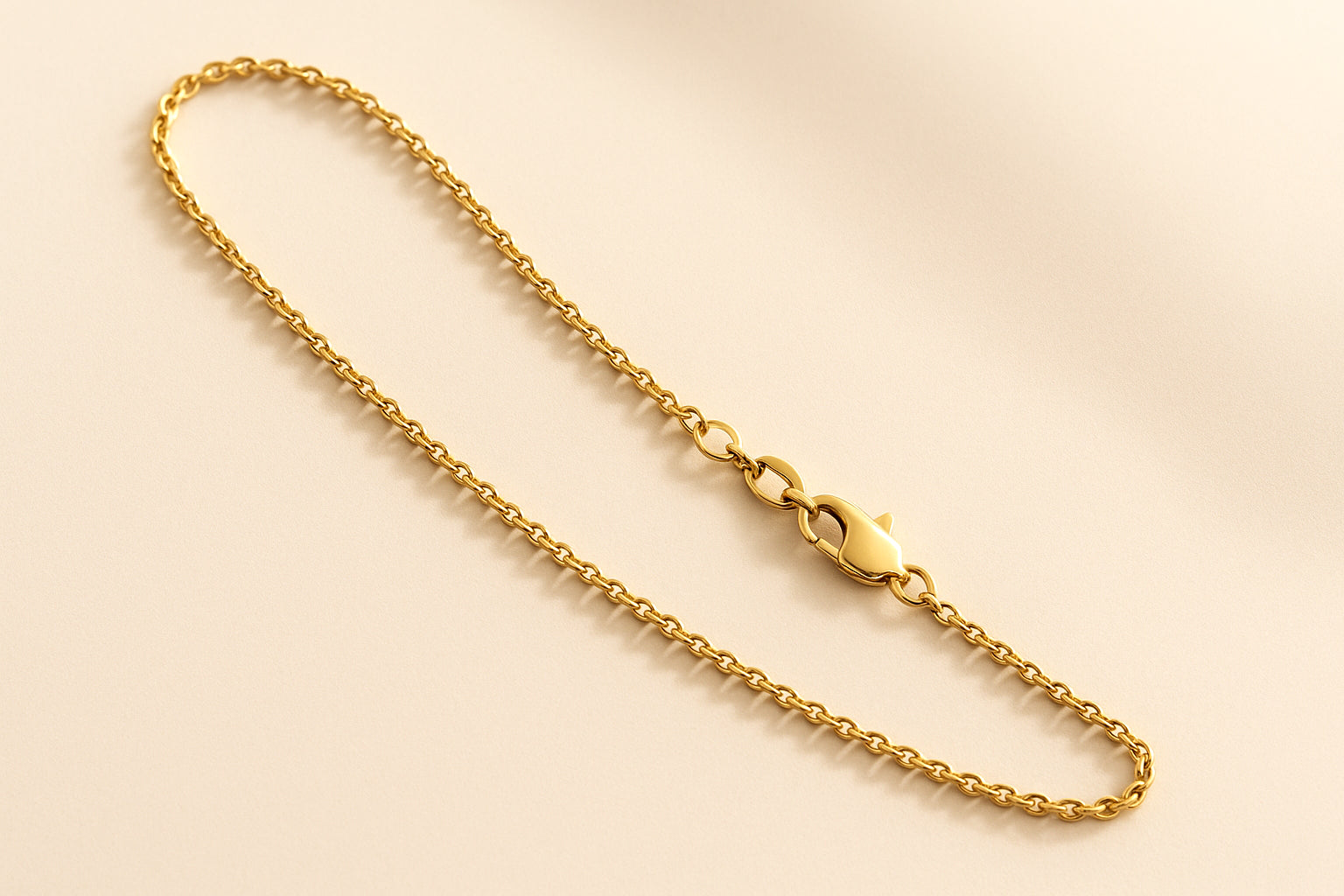 14K Yellow Gold Cable Link Chain 20 Inch