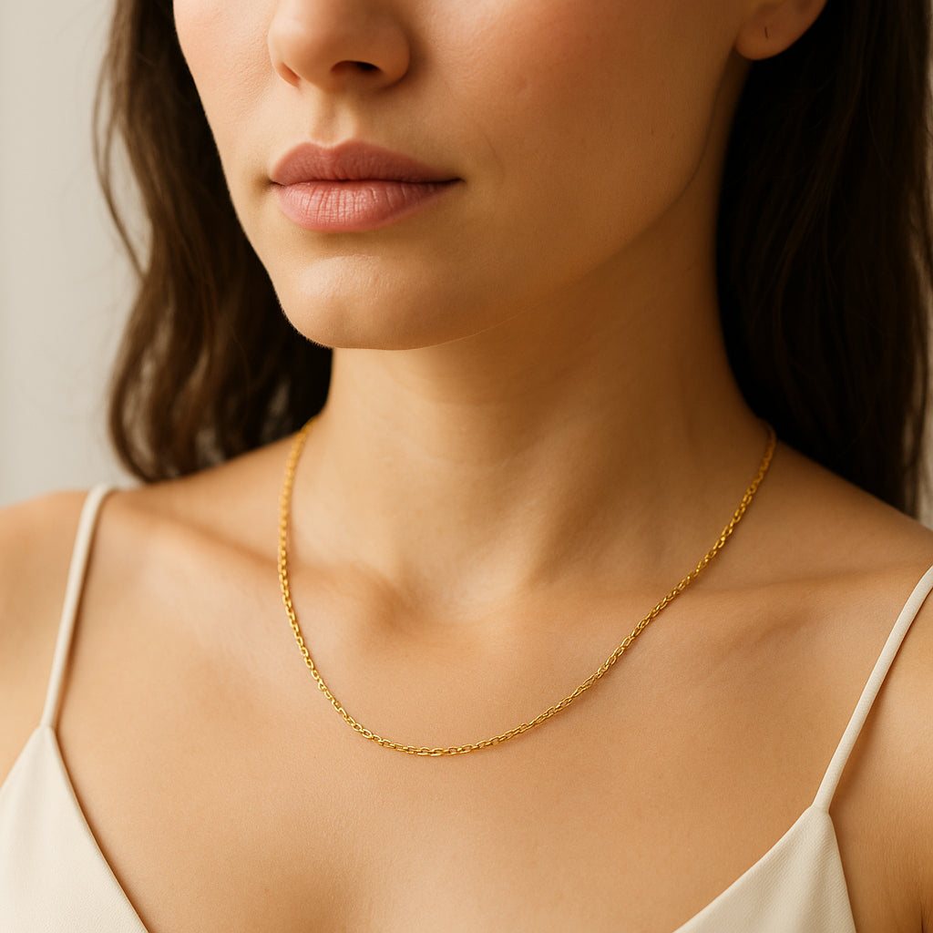 14K Yellow Gold Cable Link Chain 20 Inch