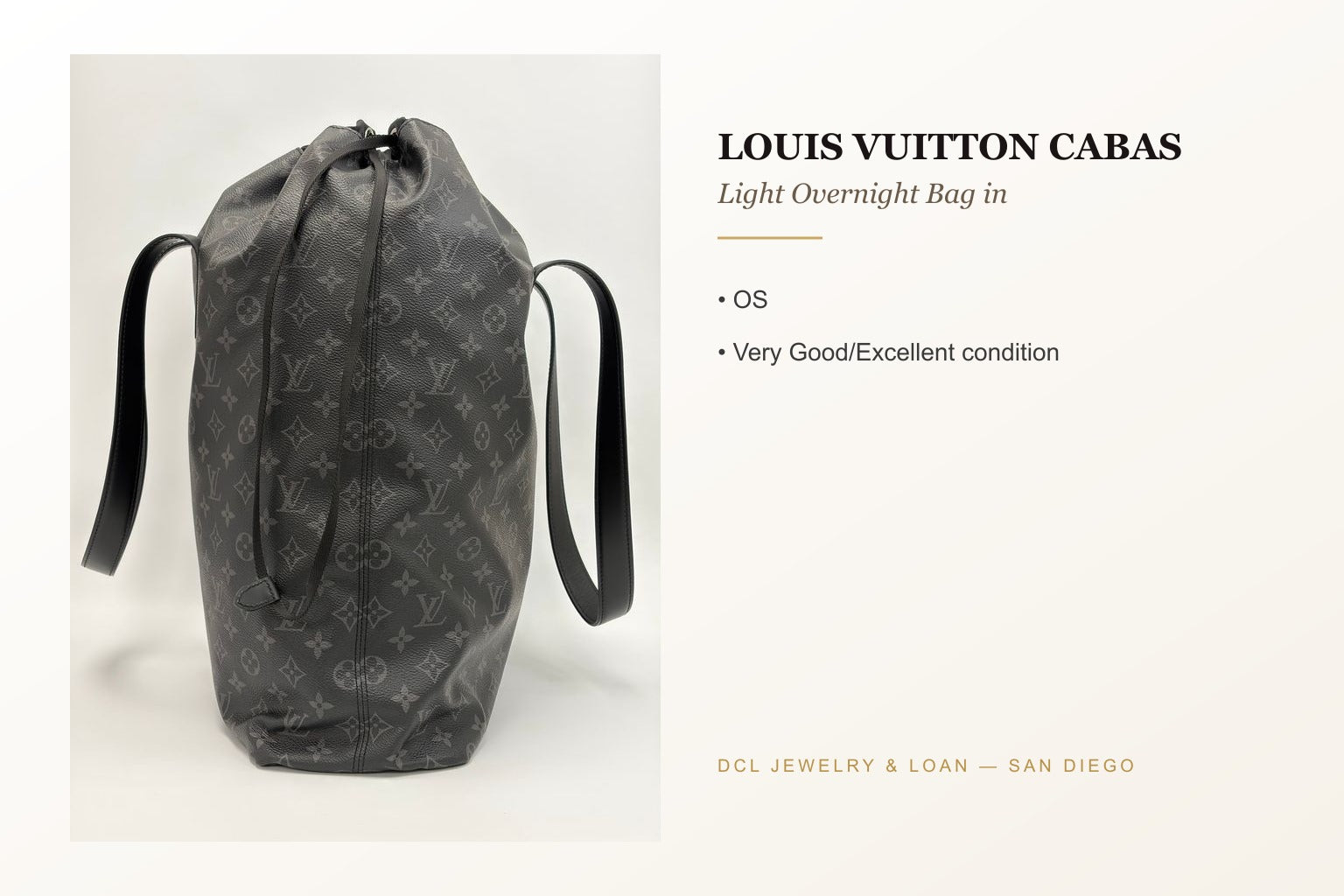 Louis Vuitton Cabas Light Overnight Bag OS