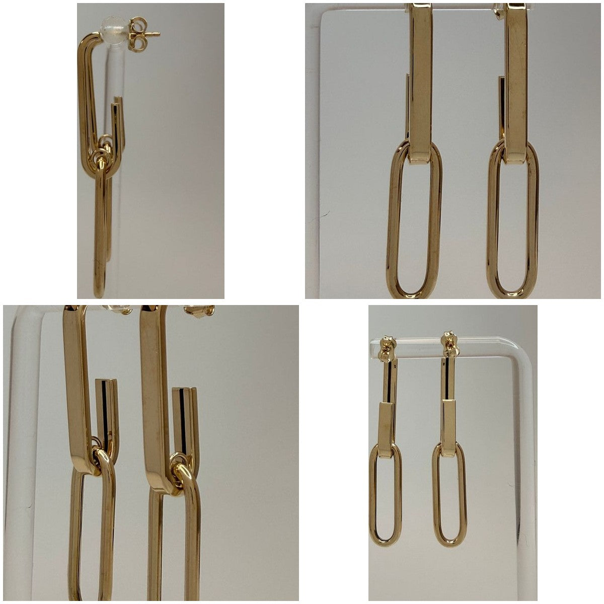 14K Yellow Gold Paperclip Earrings