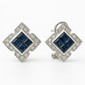 14kt White Gold Diamond & Sapphire Earrings 1