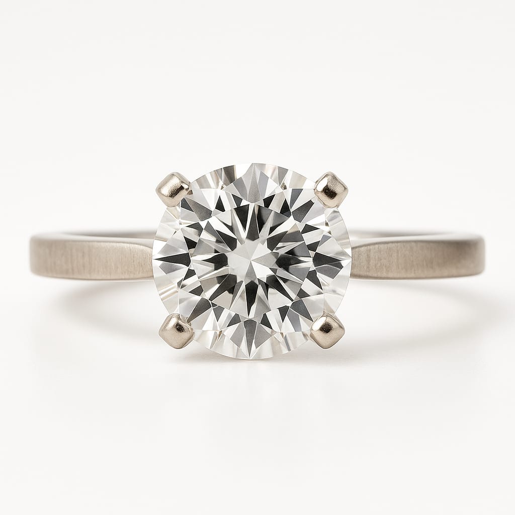 14K White Gold Diamond Solitaire Ring 1