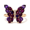 Effy 14K Rose Gold Butterfly Ring 34 Gemstones 1