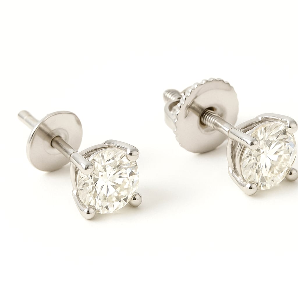 14K White Gold 0.50 ctw Diamond Stud Earrings 1