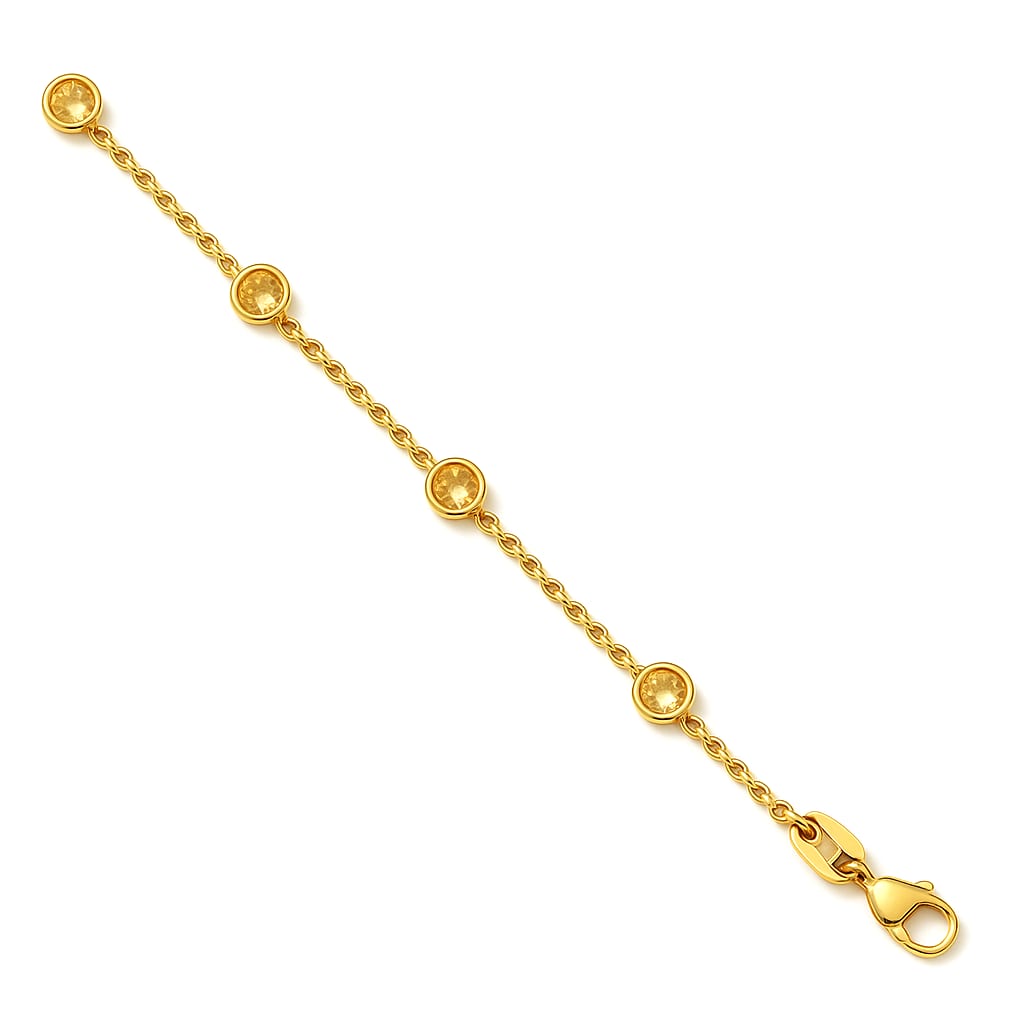 14K Yellow Gold 0.42 ctw Citrine Cable Chain 1