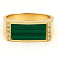 14K Yellow Gold 0.12 ctw Malachite Diamond Ring 1