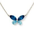 14K White Gold Blue Topaz Butterfly Necklace 1