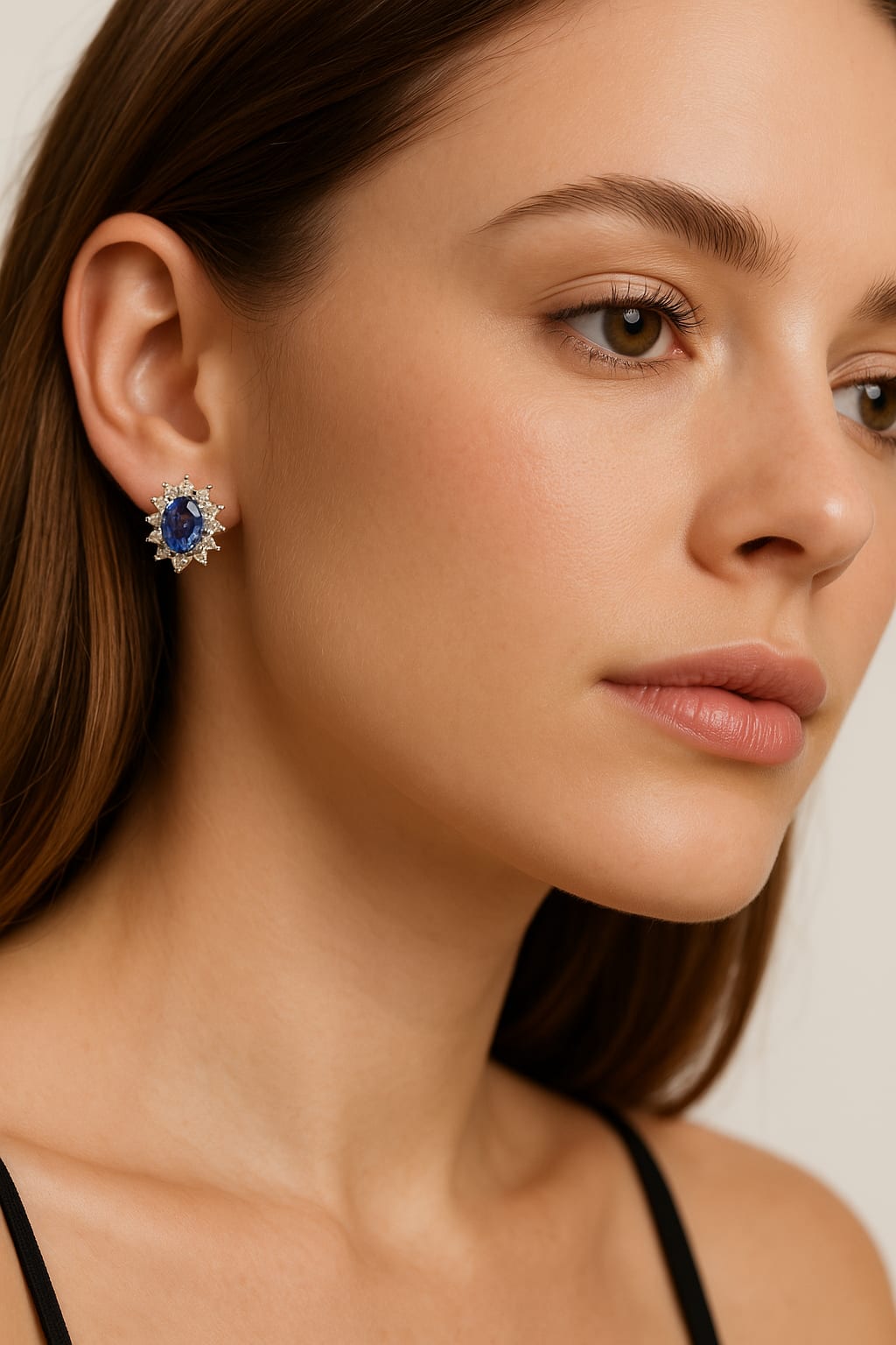 18kt White Gold Diamond & Tanzanite Earrings 1