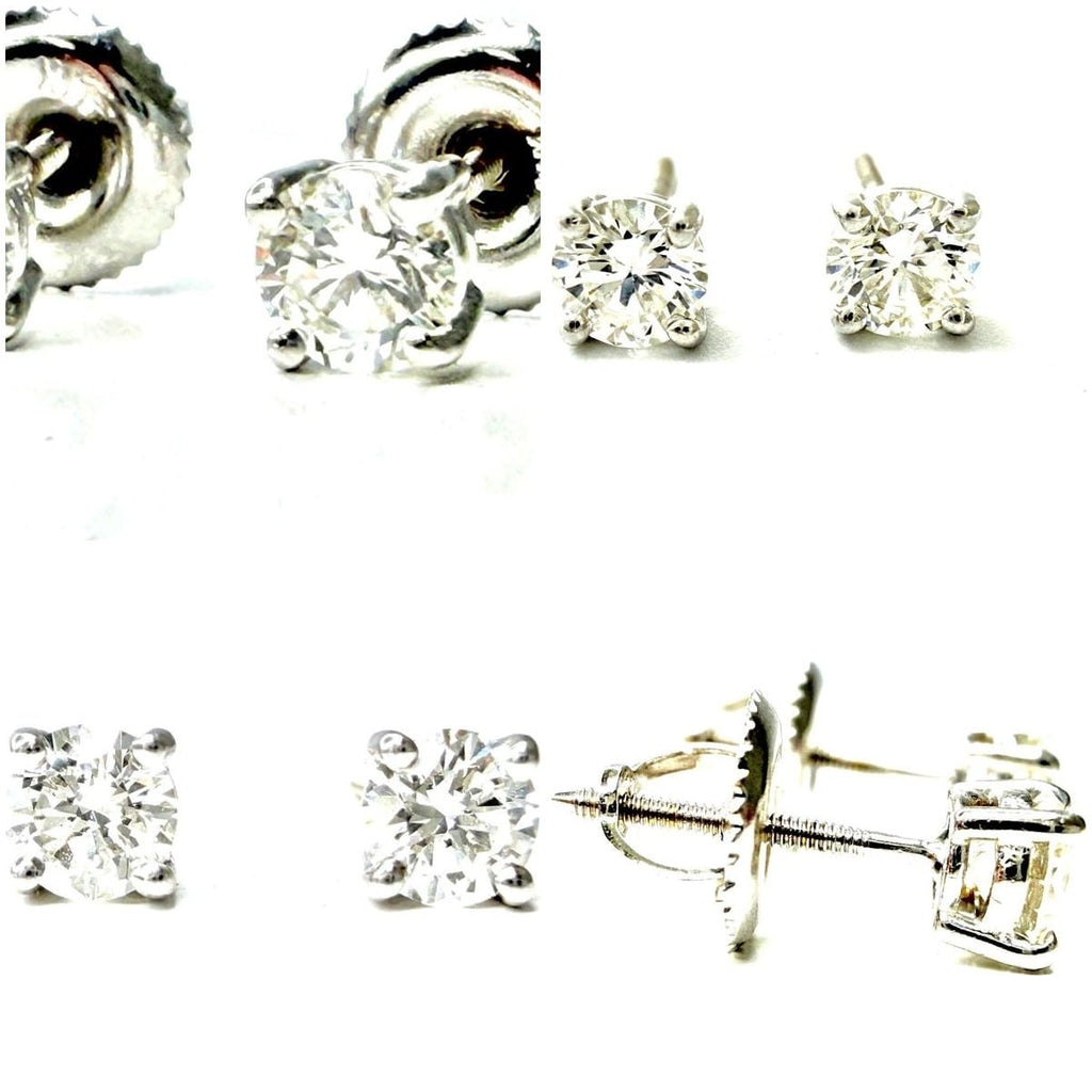 14K White Gold 0.50 ctw Diamond Stud Earrings 2