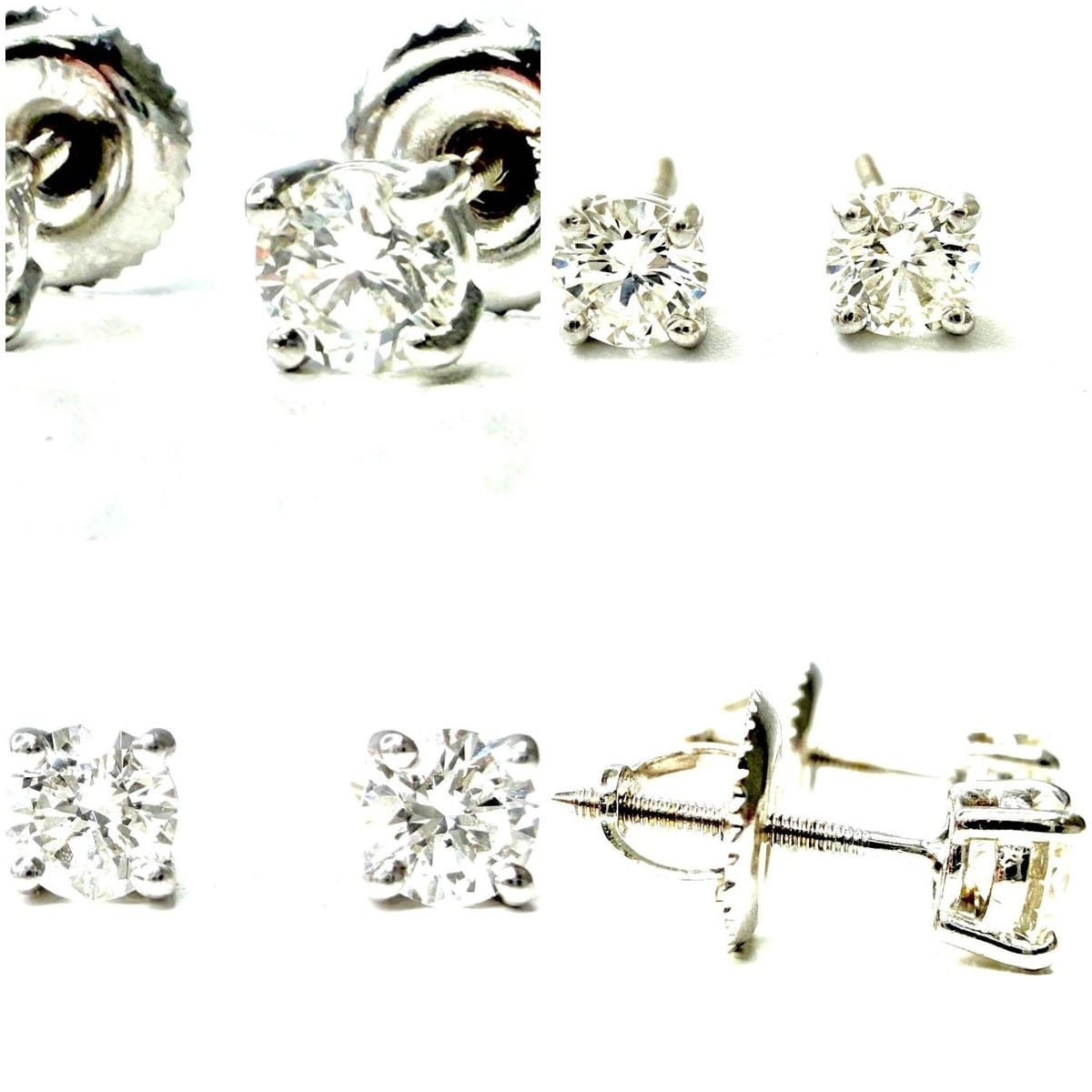 14K White Gold 0.50 ctw Diamond Stud Earrings 2