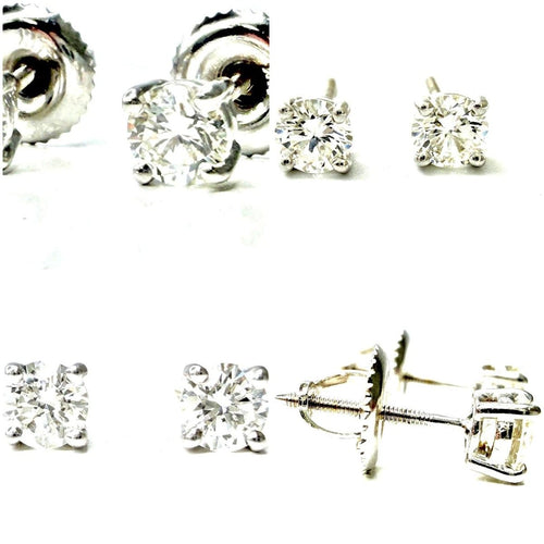 14K White Gold 0.50 ctw Diamond Stud Earrings 2