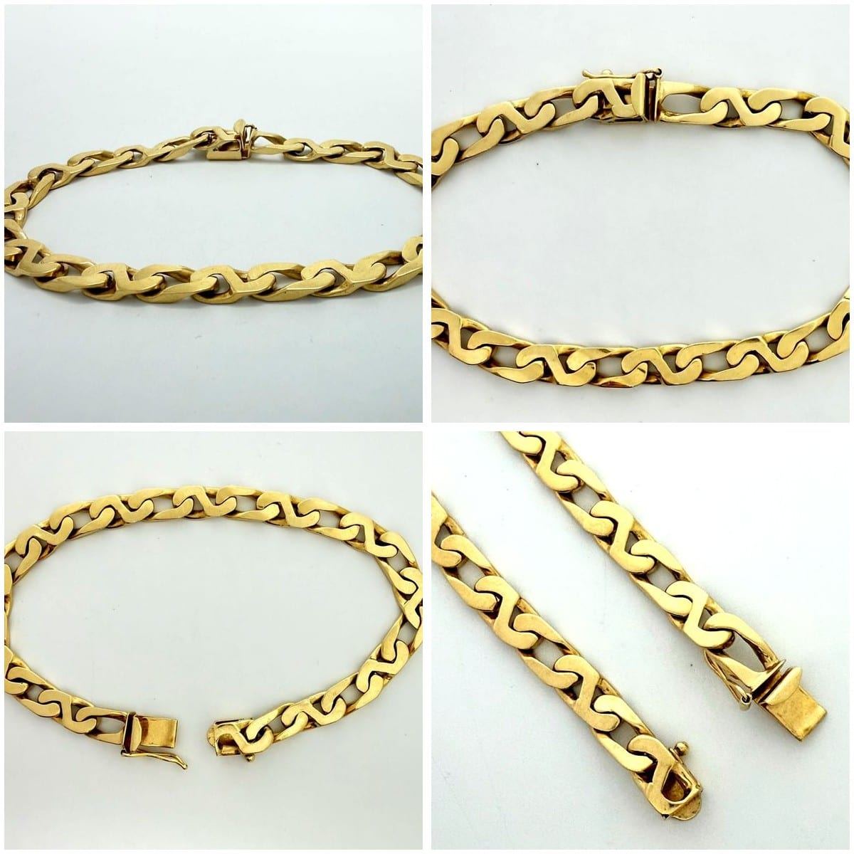 14K Yellow Gold Curb Bracelet Size 8" 3