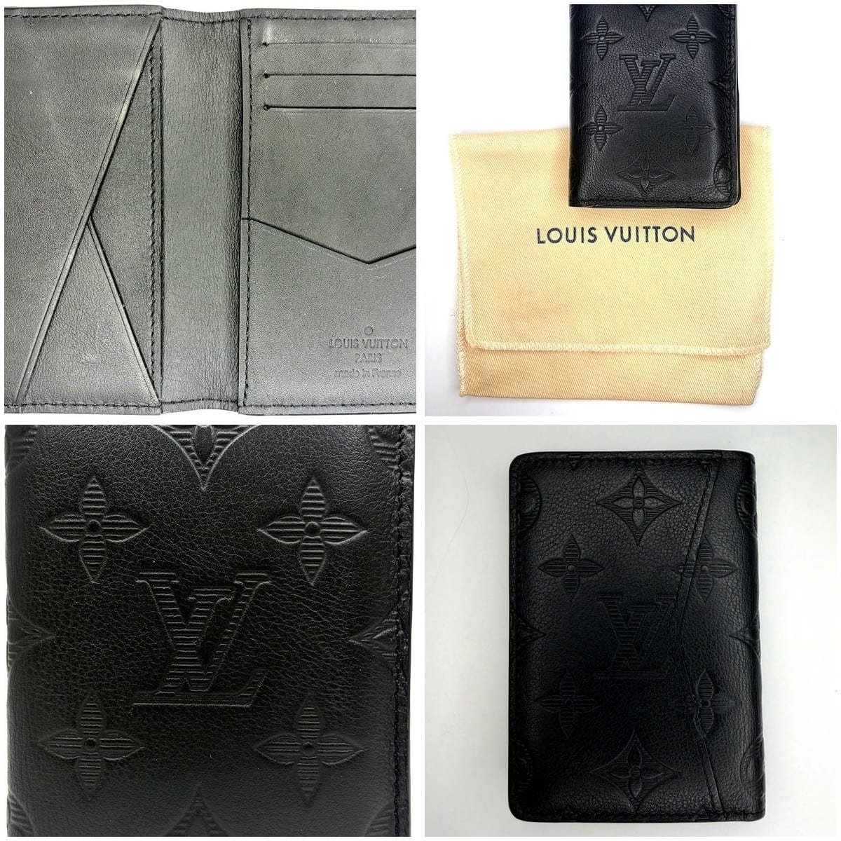 Louis Vuitton Pocket Organizer Black Monogram Shadow 3