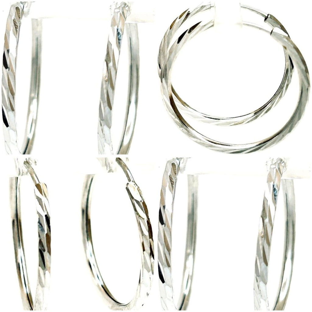 18K White Gold Hoop Earrings 4