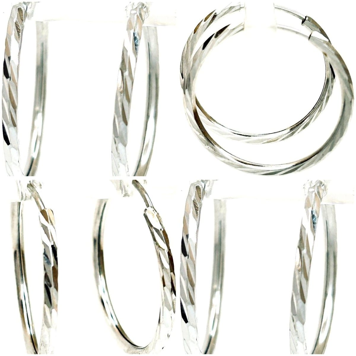 18K White Gold Hoop Earrings 4
