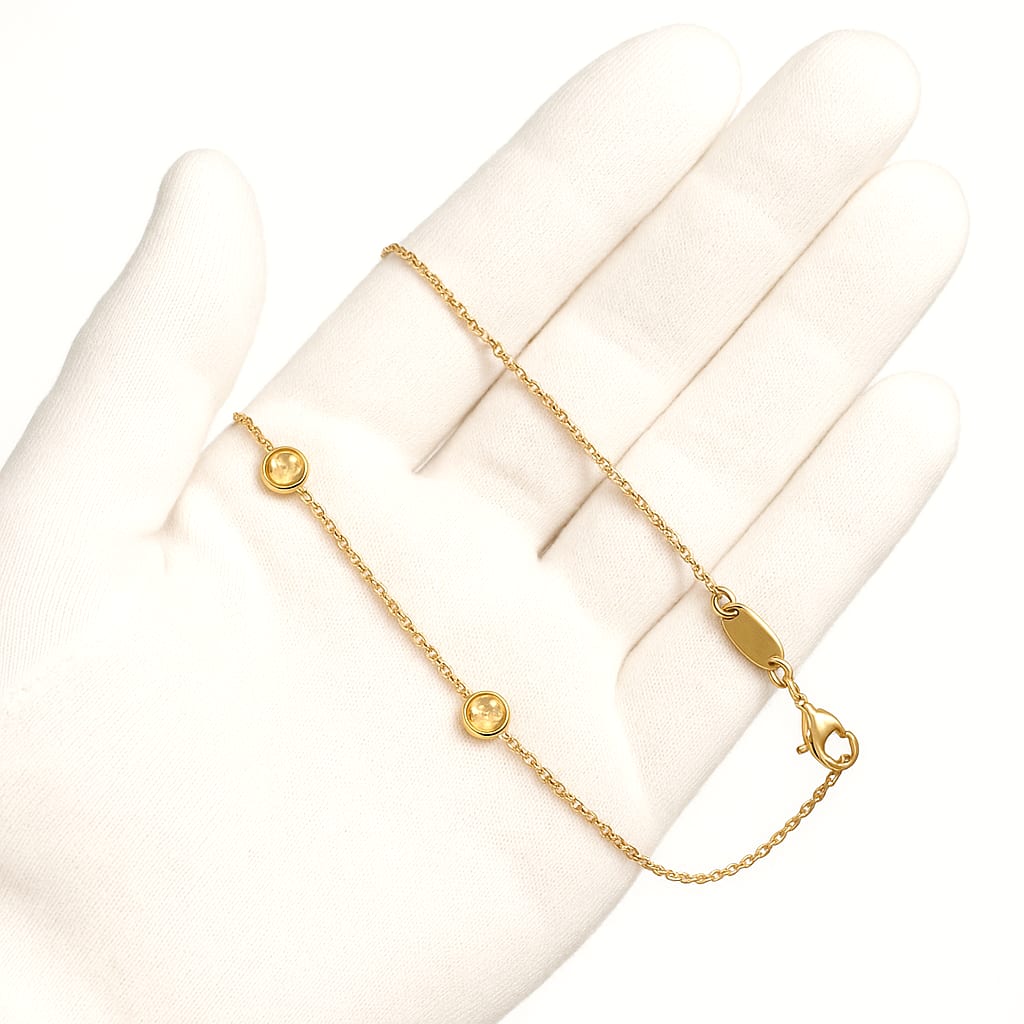 14K Yellow Gold 0.42 ctw Citrine Cable Chain 3