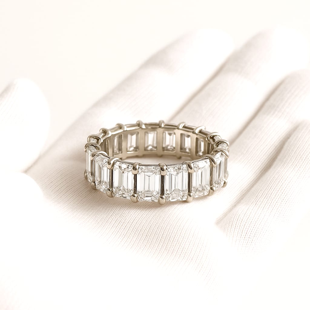 18K White Gold 4.0 ctw Diamond Eternity Band 4