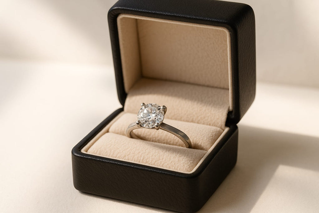 14K White Gold Diamond Solitaire Ring 4