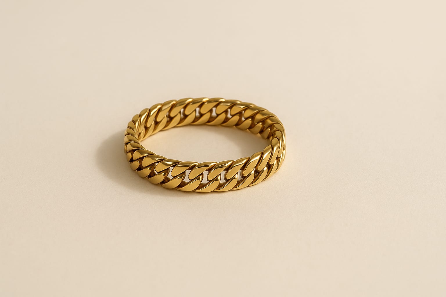 18K Yellow Gold Cuban Link Ring 3