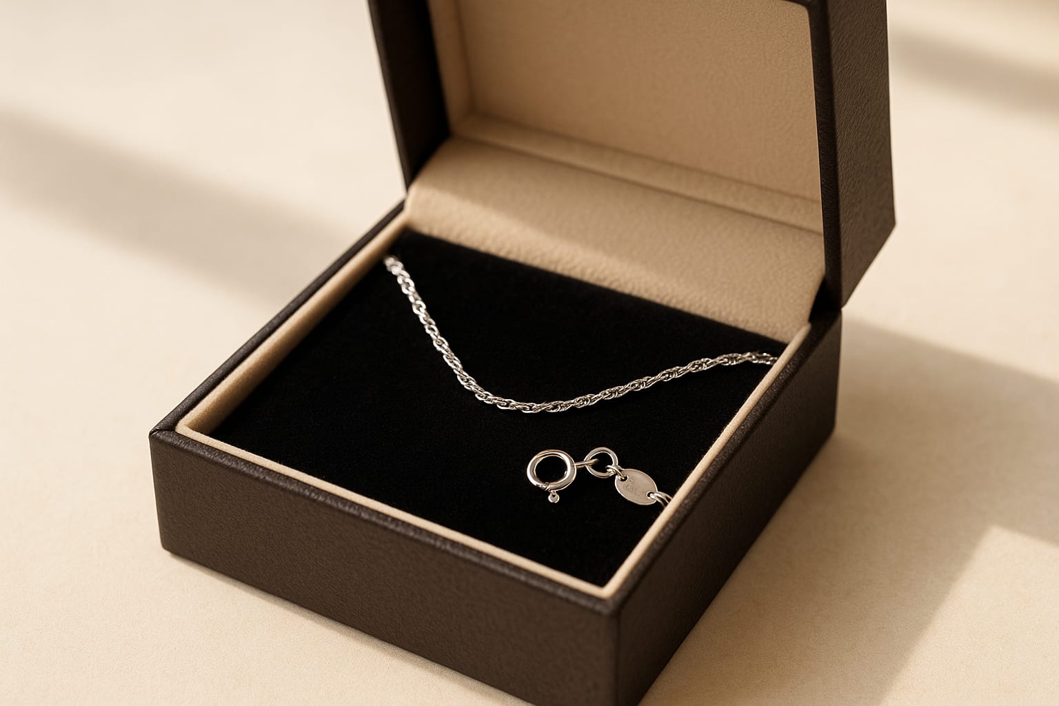 10K White Gold Singapore Chain Necklace 5