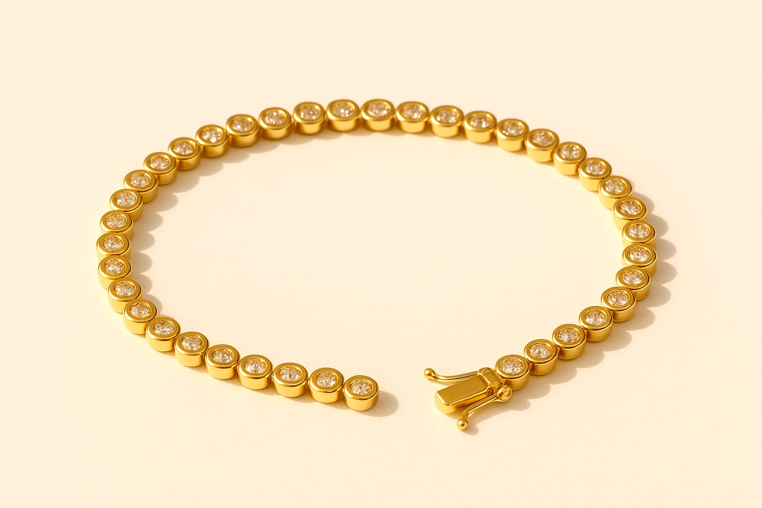 18K Yellow Gold 0.72 ctw Diamond Tennis Bracelet 4
