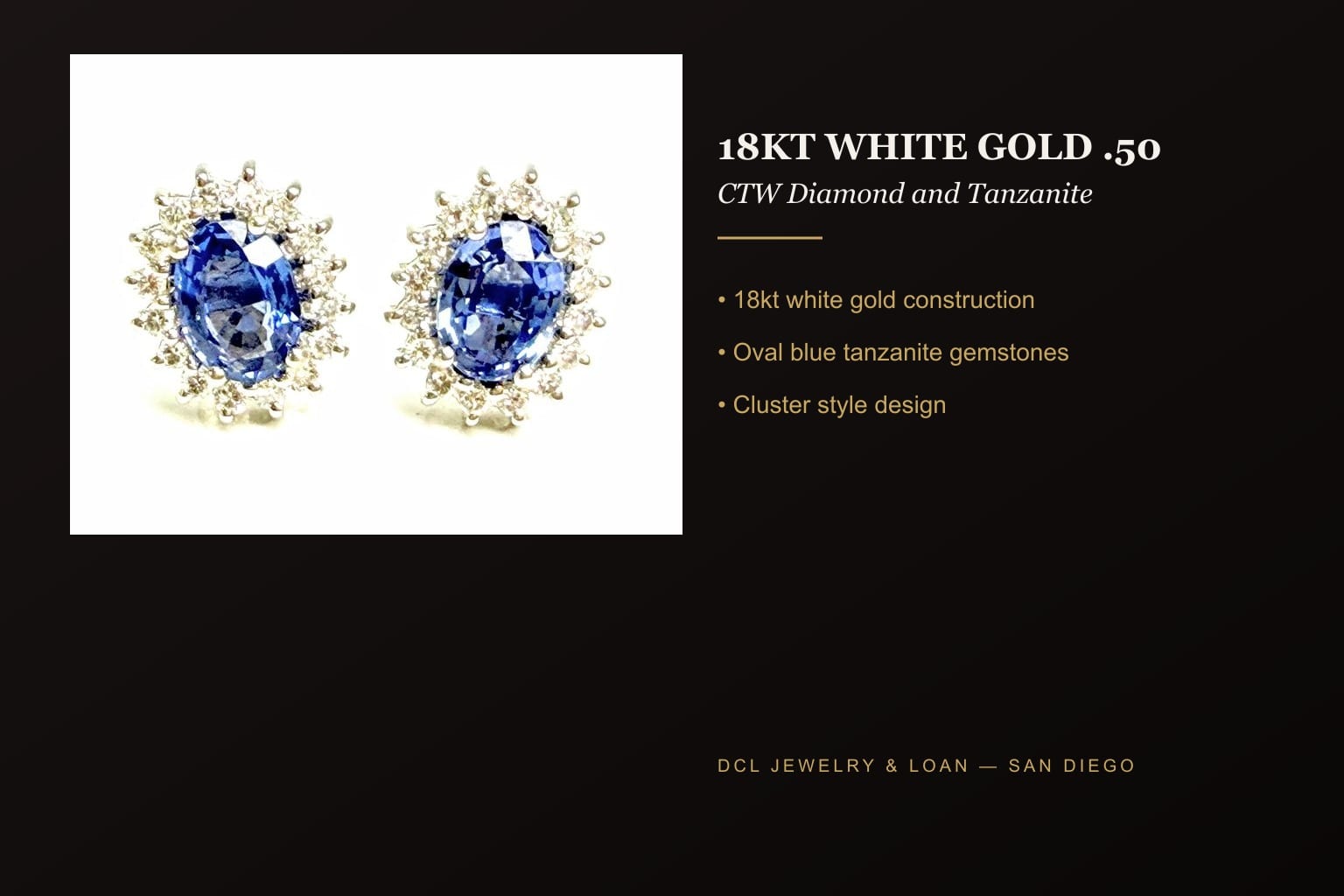 18kt White Gold Diamond & Tanzanite Earrings 6
