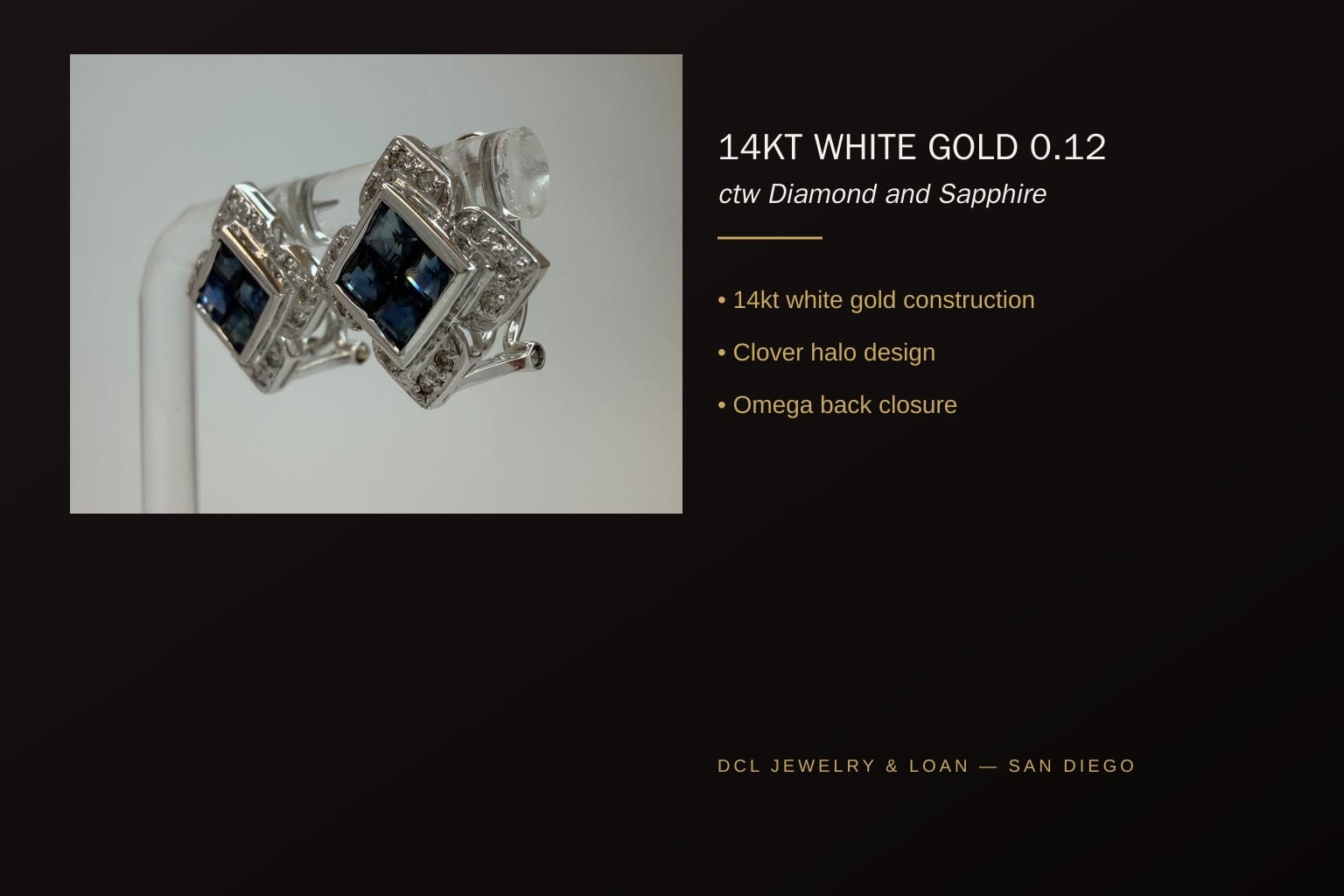 14kt White Gold Diamond & Sapphire Earrings 5
