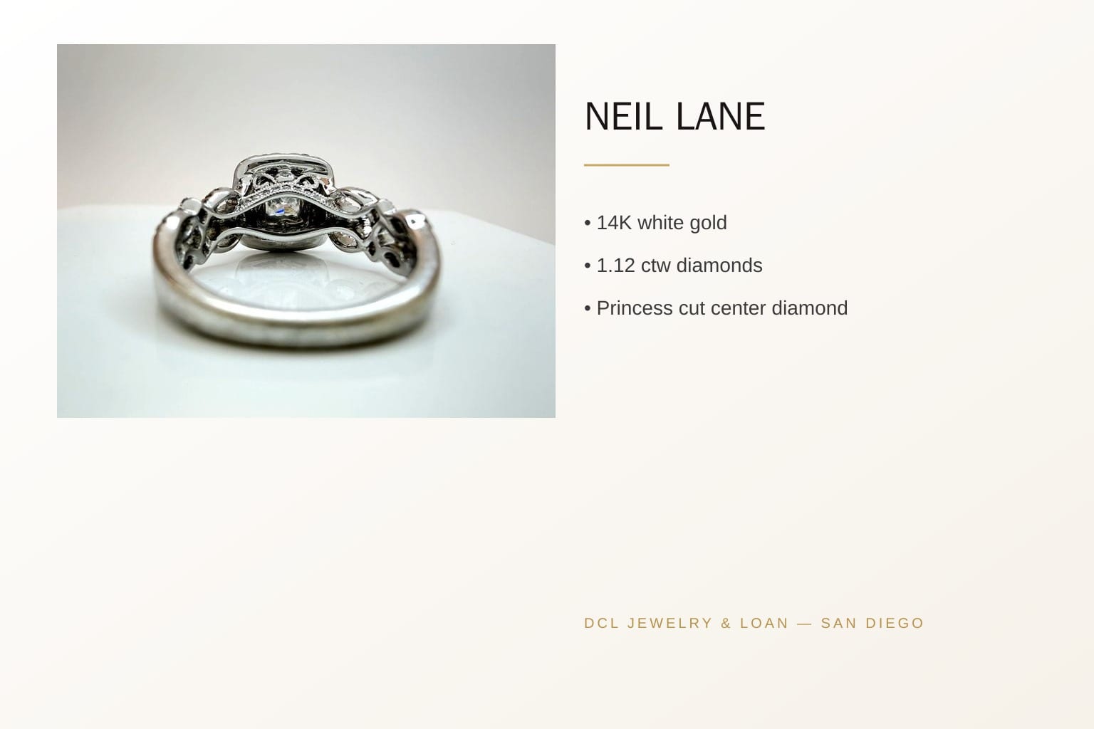 Neil Lane 14K White Gold 1.12 ctw Diamond Ring 5