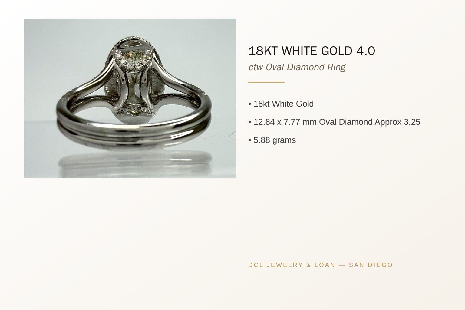 18kt White Gold 4.0 ctw Diamond Ring 5