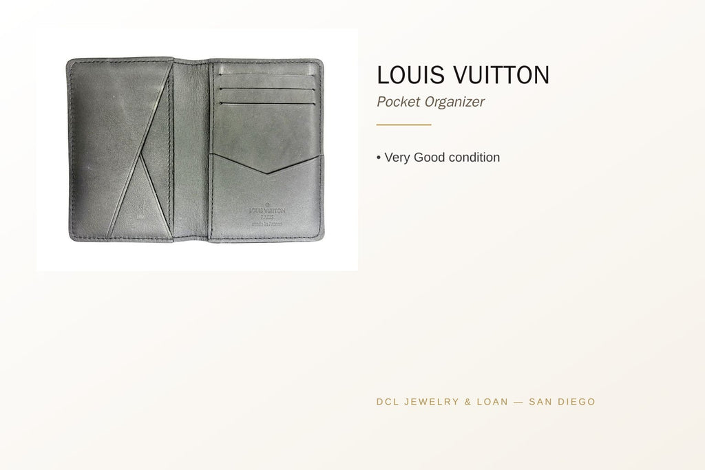 Louis Vuitton Pocket Organizer Black Monogram Shadow 6