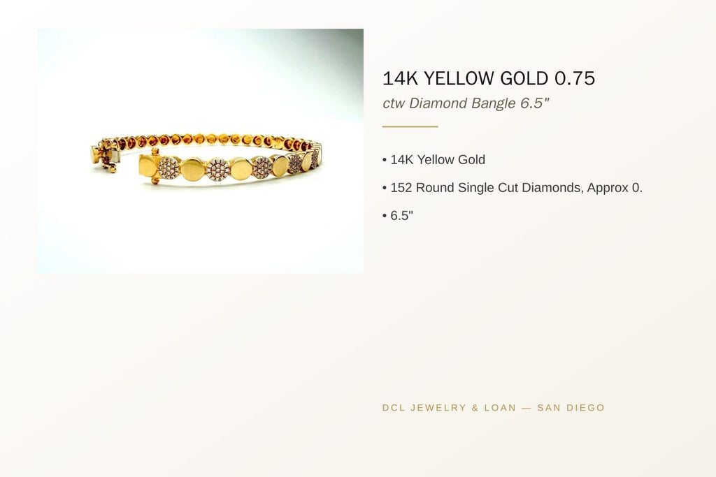14K Yellow Gold 0.75 ctw Diamond Bangle 6