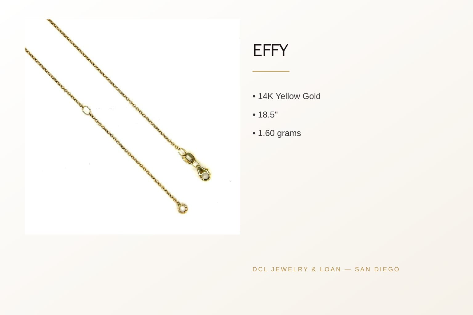 EFFY 14K Yellow Gold Cable Chain 18.5" 5