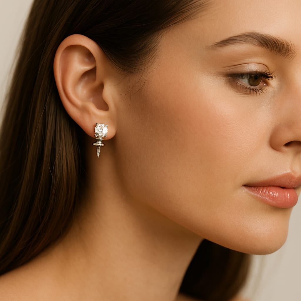 14K White Gold 0.50 ctw Diamond Stud Earrings 6