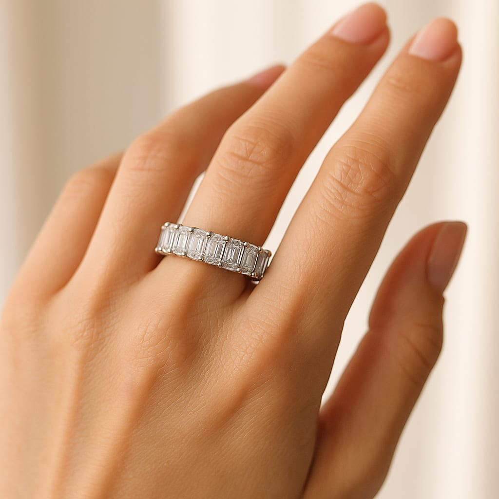 18K White Gold 4.0 ctw Diamond Eternity Band 7